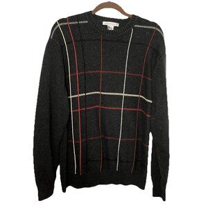 Vintage Geoffrey Beene Sweater Mens XL Grandpa Cotton Grid Check Pullover